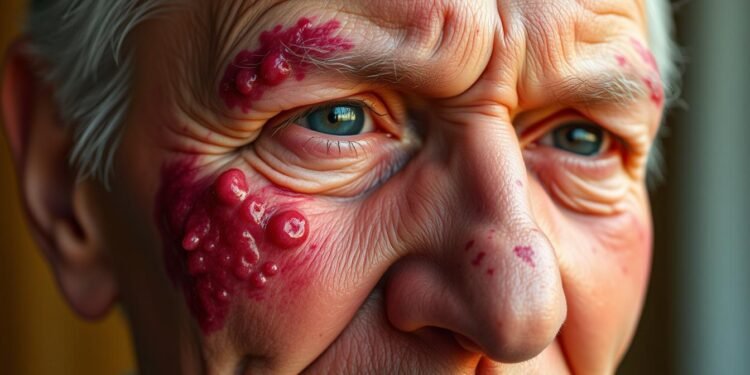 Gürtelrose im Gesicht Herpes Zoster