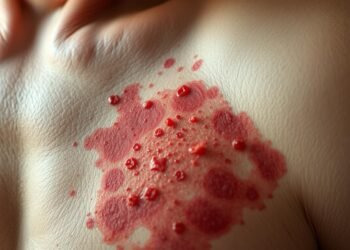 Gürtelrose unter der Brust Herpes Zoster