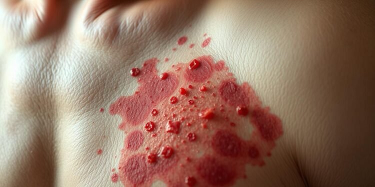 Gürtelrose unter der Brust Herpes Zoster