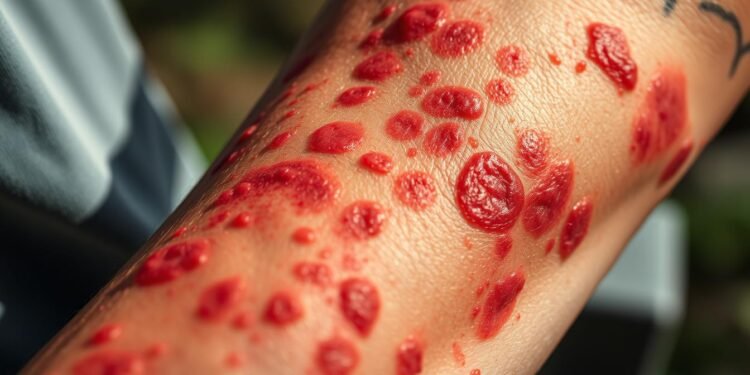 Hautausschlag nach Gartenarbeit Bilder