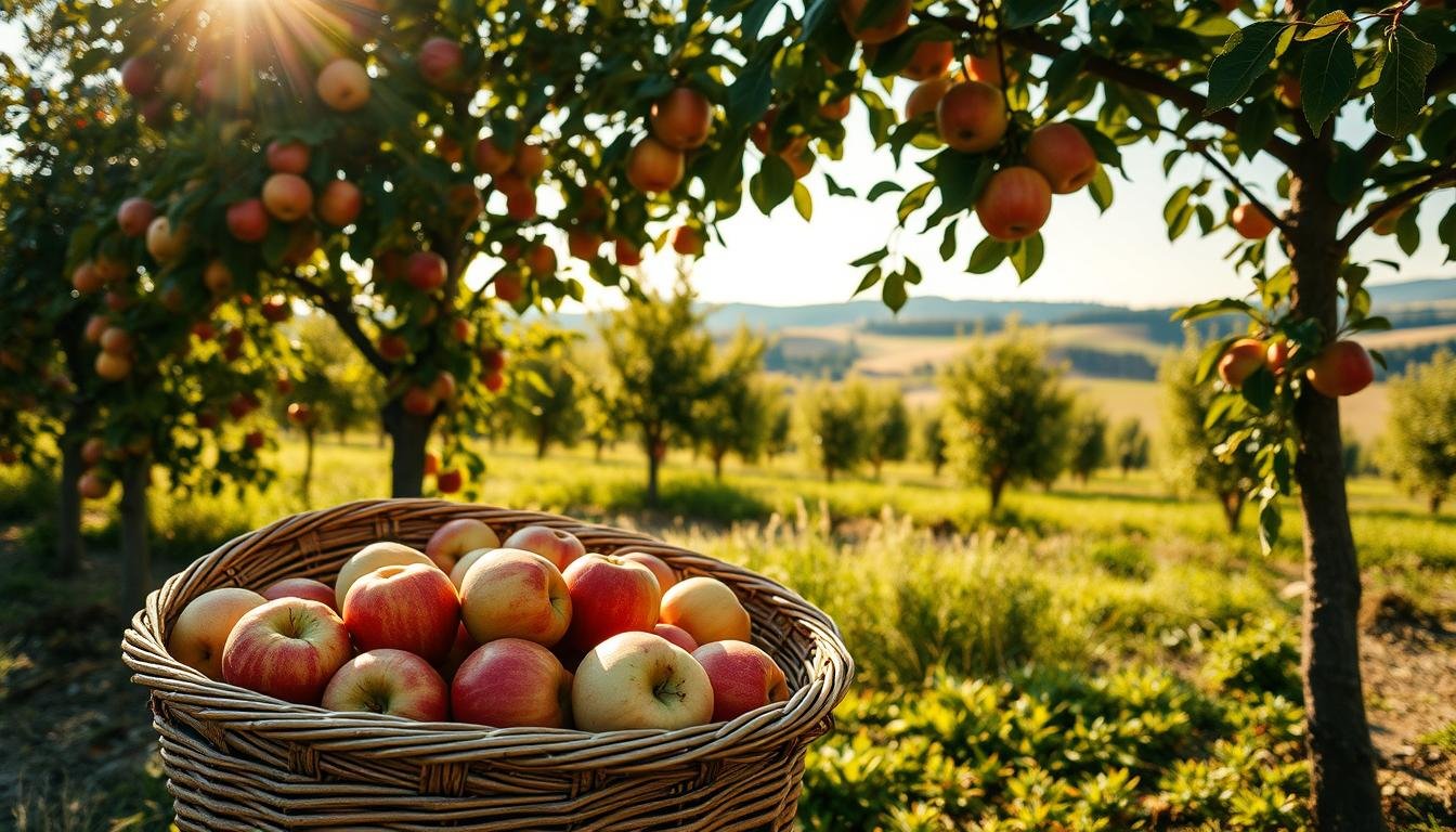 Saisonale Apfelernte und Vitamingehalt